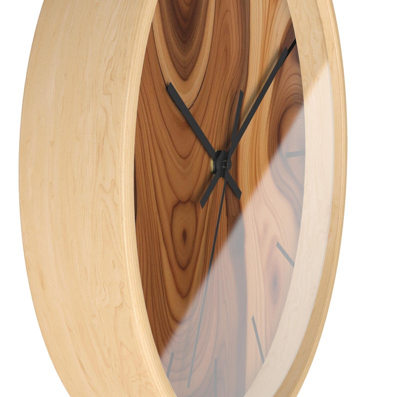 Orologio silenzioso con cornice in legno e lancetta dei secondi, decorazione da parete in legno e plexiglass, orologio da parete al quarzo di design immagine 4