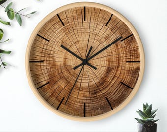 Orologio silenzioso con cornice in legno e lancetta dei secondi, decorazione da parete in legno e plexiglass, orologio da parete al quarzo di design