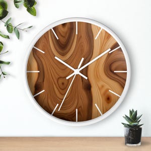 Orologio silenzioso con cornice in legno e lancetta dei secondi, decorazione da parete in legno e plexiglass, orologio da parete al quarzo di design immagine 3