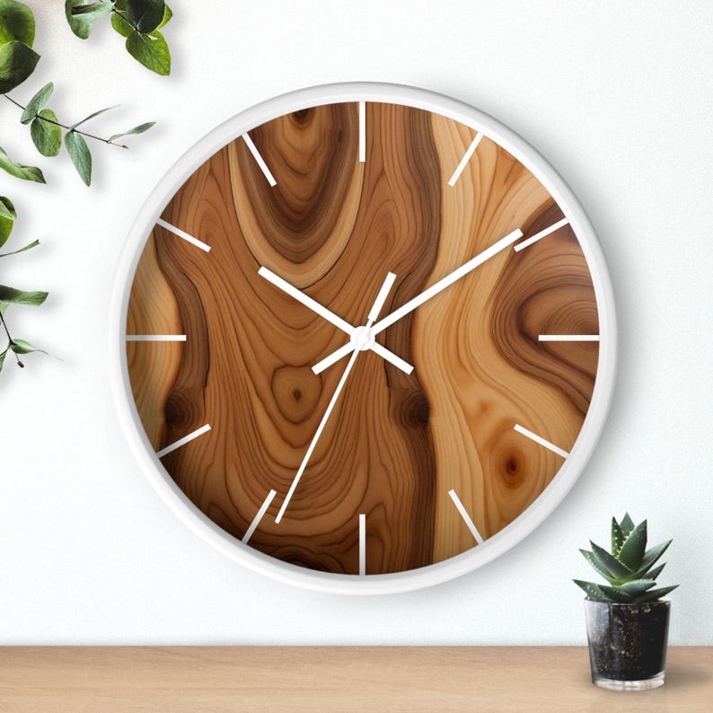 Orologio silenzioso con cornice in legno e lancetta dei secondi, decorazione da parete in legno e plexiglass, orologio da parete al quarzo di design immagine 3