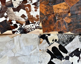 Genuine Cowhide Material Offcuts - for Arts and Crafts - Cowhide Remnants - Cowhide Scrap