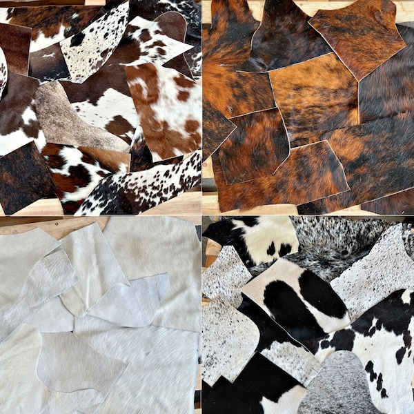 Genuine Cowhide Material Offcuts - for Arts and Crafts - Cowhide Remnants - Cowhide Scrap