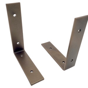Pair of Antique Bronze shelf brackets - Steel shelf bracket powder coated for an antique bronze finish - Made in the UK