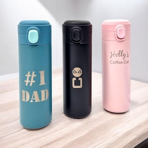 Custom Engraved Travel Mug / Coffee Cup - Add your custom text or logo!