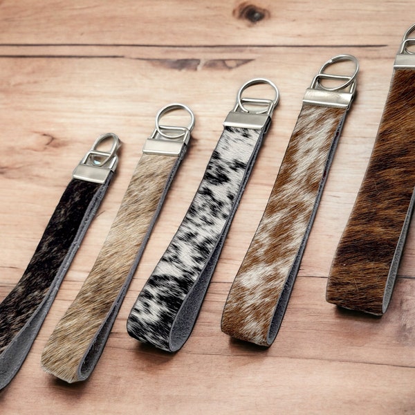 Genuine Cowhide Wrist Lanyard | Keychain Lanyard | Keyring Lanyard