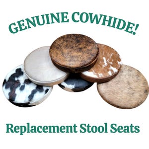 Genuine Cowhide Replacement Round 14&quot; Stool Seat