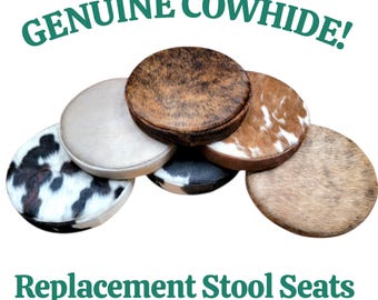 Genuine Cowhide Replacement Round 14" Stool Seat