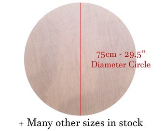 Pre-cut Circular Plywood - 75cm (29.5&quot;) Diameter - CNC cut 12mm ply + Various sizes available | table top wood etc