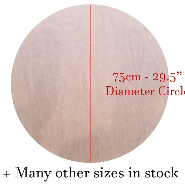 Pre-cut Circular Plywood - 75cm (29.5") Diameter - CNC cut 12mm ply + Various sizes available | table top wood etc