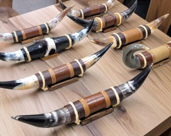 雄牛の角20個、牛の角、雄牛の黒色火薬を飲む角、工芸品、ナイフの柄