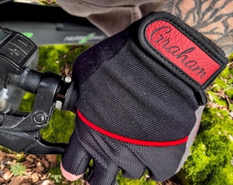 Guanti da ciclismo/motociclisti senza dita personalizzati - Aggiungi il tuo testo o logo! (B)
