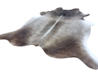 Medium-Large-sized grey and brown Genuine Cowhide Rug  |  Cowhide rug with a stunning grey and brown pattern