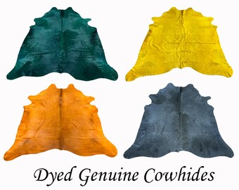 Tapete de couro bovino tingido | Couro genuíno, cores vibrantes (2,13 x 1,83 m)