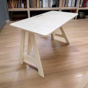 Scandinavian Style Office Computer Desk | Made Using CNC Cut Birch Plywood
