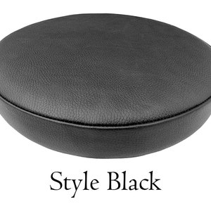 May include: Black leather round seat cushion. Style Black.