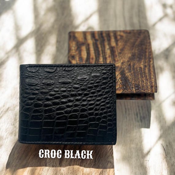 Croc Genuine Leather Vintage Bi-fold Wallet - Available in Various