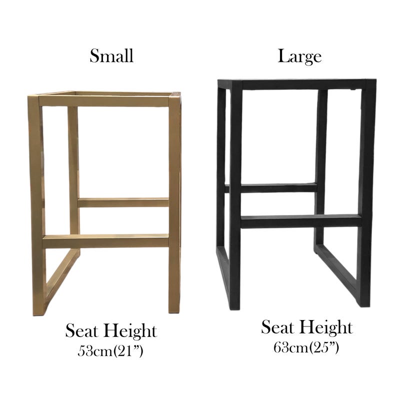 Steel Bar Stool Frame | Matte Black & Gold, DIY Seating - Etsy