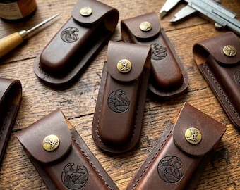 Custom Genuine Leather Pouch - Laser engraved logo or text