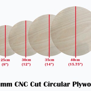 Cirkelvormig multiplex, CNC-voorgesneden, 12 mm dik | Verschillende maten beschikbaar | barkruk zitting hout