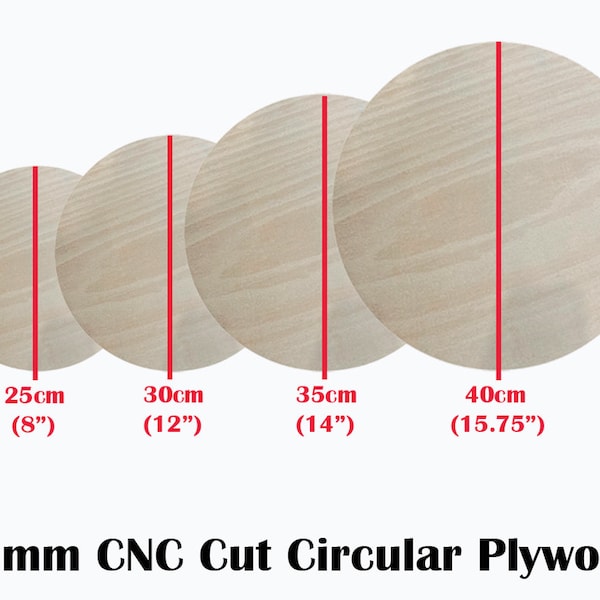 Contreplaqué circulaire CNC prédécoupé de 12 mm d'épaisseur | Différentes dimensions disponibles | tabouret de bar siège bois