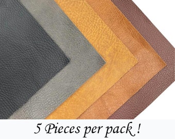 5 PIECES per pack ! Genuine Leather Pieces 8x8" (20x20cm) - Perfect for Arts and Crafts - VARIOUS colours available