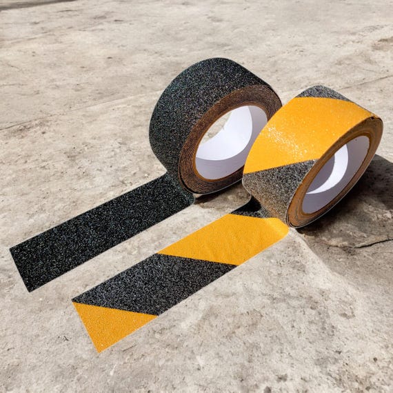 Everything ID Non-Slip Safety Tape – Black & Yellow, High Grit, 5m X 50mm Roll