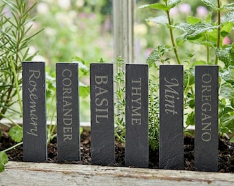 Slate Herb Markers | Plant Stakes | Custom Planter Tag