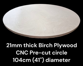 Large BIRCH Plywood Circle - 104cm (41&quot;) Diameter - Precut using CNC - Thickness - 21mm (3/4&quot;) Table top