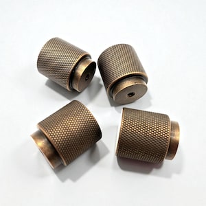 Antique Brass Drawer Knob | Knurled Design | Kitchen Cabinet Pull | Vintage Drawer Handle | Furniture Hardware |