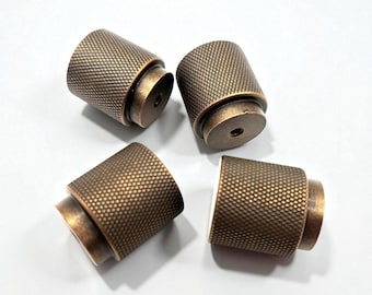 Antique Brass Drawer Knob | Knurled Design | Kitchen Cabinet Pull | Vintage Drawer Handle | Furniture Hardware |