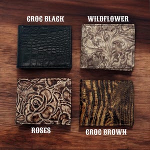 Echtleder geprägte Vintage Western Bi-Fold-Geldbörsen - Erhältlich in 4 atemberaubenden Designs