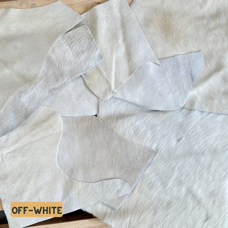 Chutes de cuir de vachette véritable pour l'artisanat Restes de peau de vache Débris de peau de vache Off White