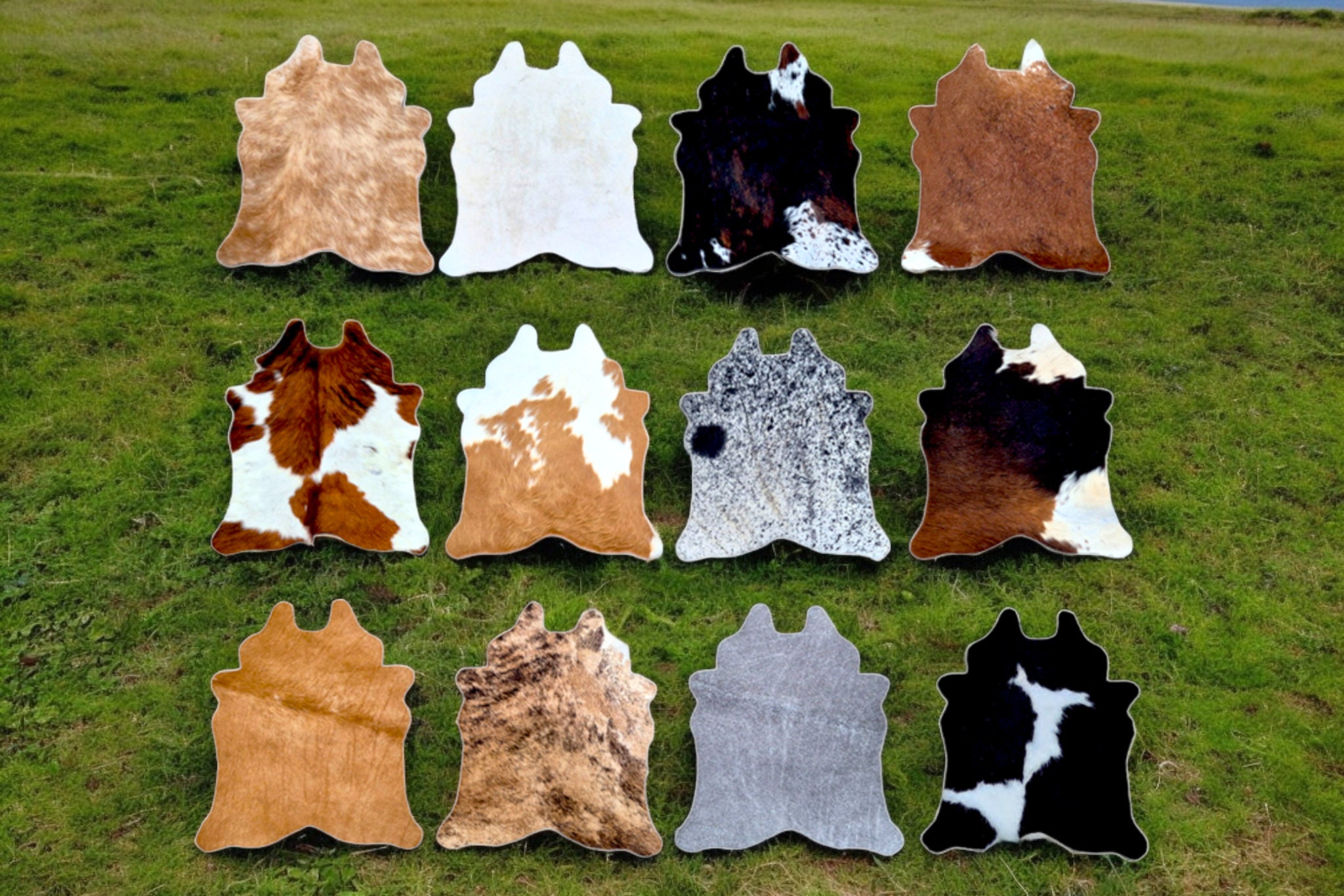 本物の牛革ラグ - Etsy 日本