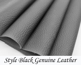 Style Black Genuine Leather - For upholstery & crafts - Various sizes available