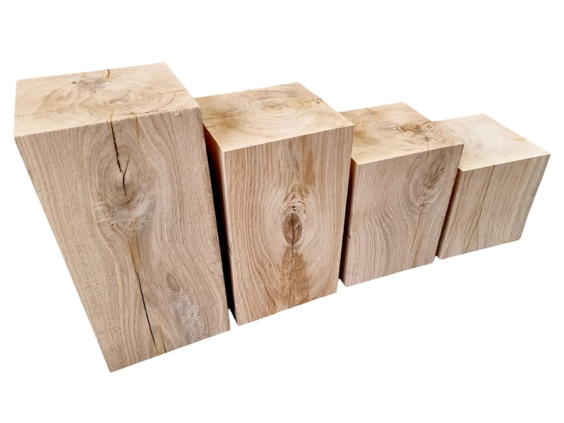Solid Oak Blocks - 150 x 150mm - 3 year air dried oak - unfinished - various sizes available