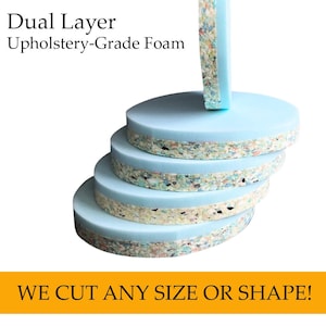 Upholstery Grade Round 2&quot; Thick Dual Layer Foam for bar and counter stools