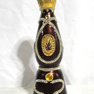 Hand Painted Tequila Bottle (Empty)