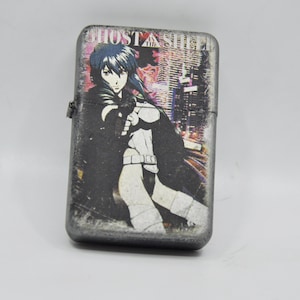 Flip Top Lighter in a case with a Ghost In The Shell - Motoko Kusanagi