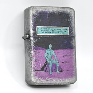 Flip Top Lighter in a case with Watchmen- Manhattan