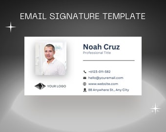 Plantilla de firma de correo electrónico editable: Diseño profesional para Gmail y Outlook (descarga digital)