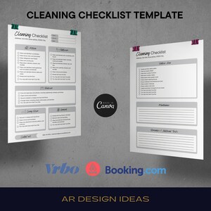 Airbnb Cleaning Checklist Template - Editable Canva Template for Vacation Rental Hosts