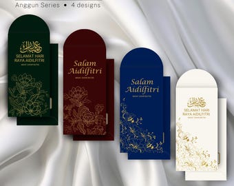 Sobre de Raya editable, plantilla de sobre de Eid, plantilla de sobre de dinero imprimible, Sampul Hari Raya, descarga digital de sobre de dinero