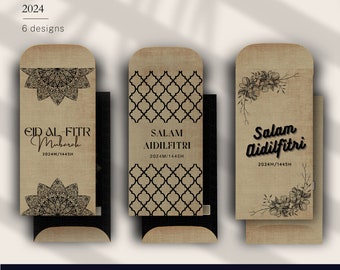 Sobre editable de dinero de regalo de Eid, sobre de Eid, sobre de dinero imprimible, Sampul Hari Raya, Eid Mubarak