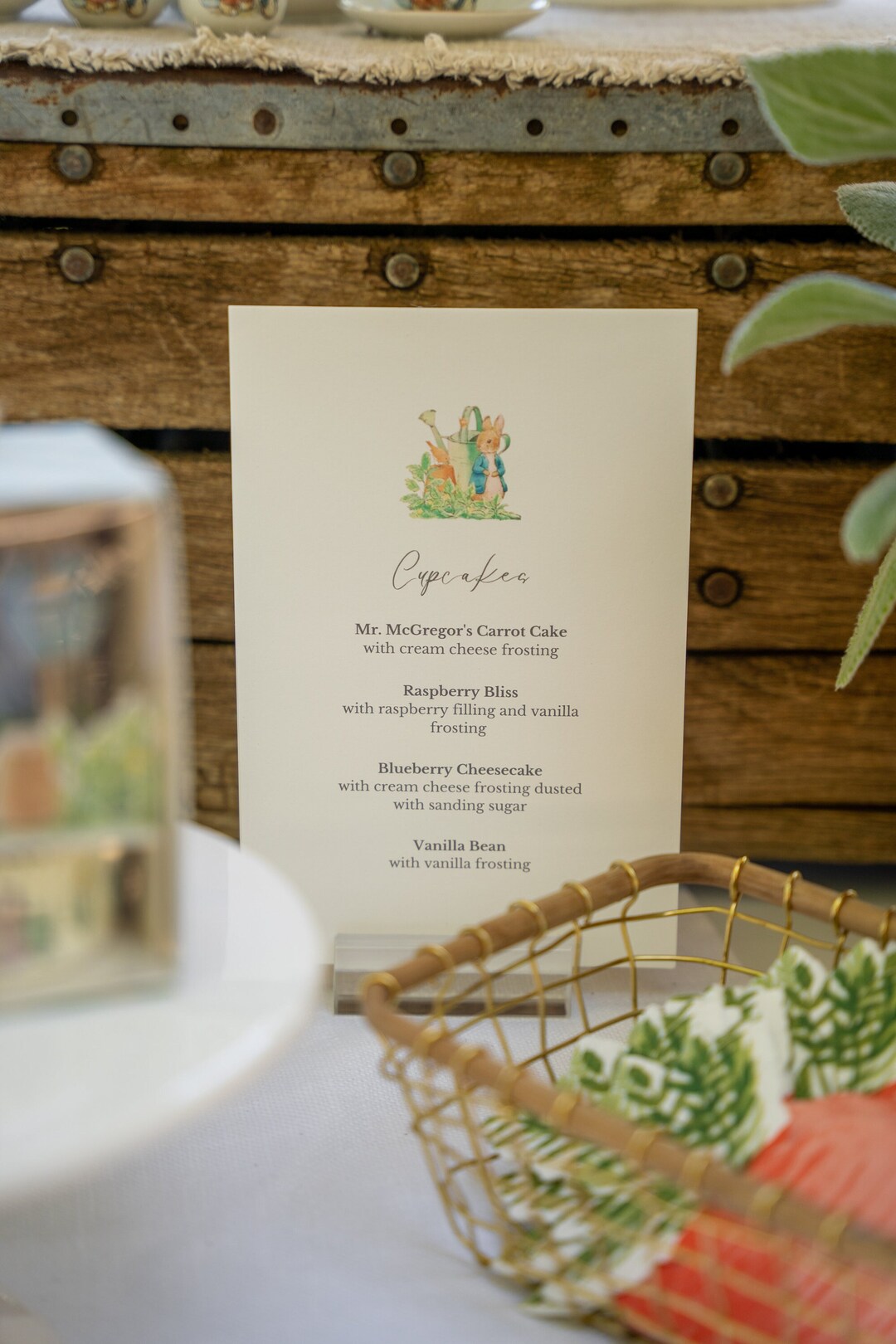 Vintage Peter Rabbit Inspired Baby Shower Food and Dessert Menus ...