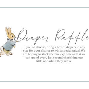 Invitación para solicitar un libro de baby shower inspirado en Peter Rabbit vintage (descarga digital personalizable e imprimible)