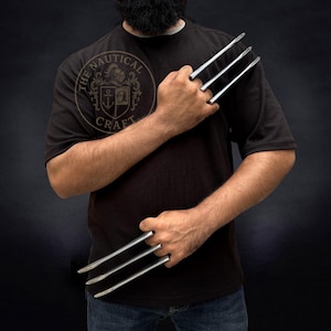 Metal Wolverine Claws: X-Men Logan Cosplay Prop - Aluminum & Leather