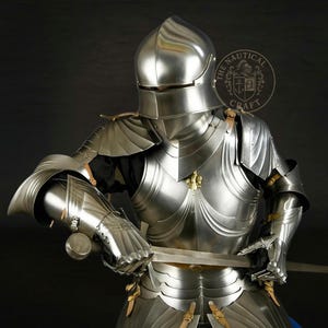 German Gothic Knight Armor - Full Medieval Suit of Armor - LARP Cosplay Gothic Plate Armor - Handmade Steel Knight Costume