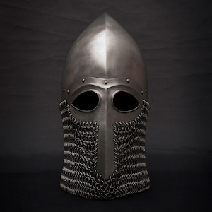 Norman Helmet with Aventail: Medieval Crusader Armor for LARP/Reenactment