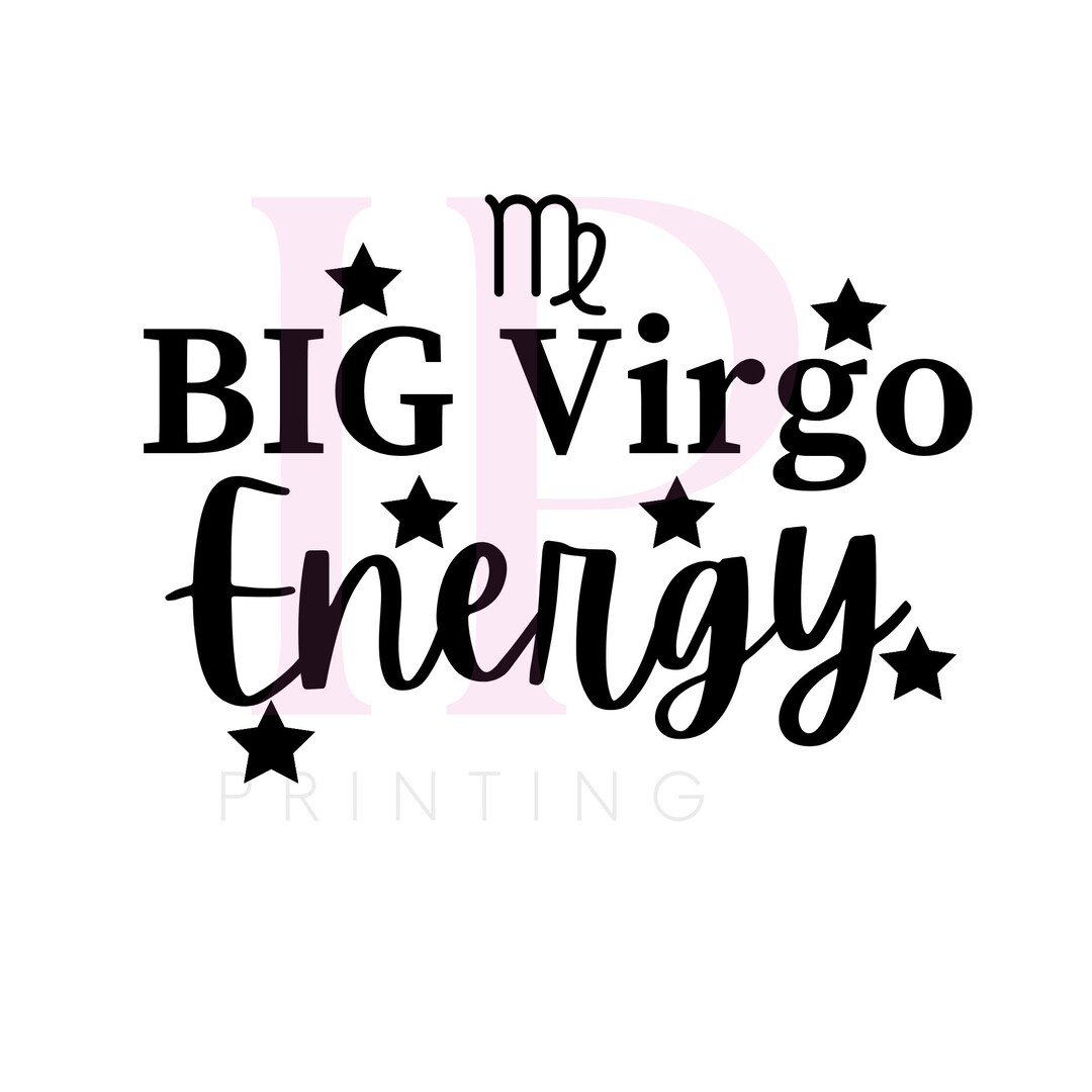 Big Virgo Energy SVG PNG, Zodiac Sign, Retro Wavy Text SVG, Birthday