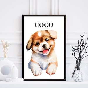 Cute Puppy Wall Art || Digital Wall Art || Printable Puppy Art || Cute Puppy Prints || Digital Download Art  || Puppy Wall Decor
